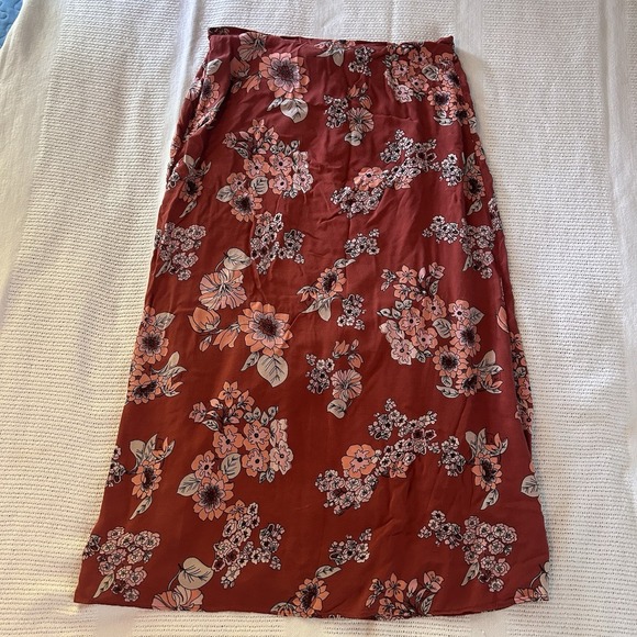 Free People Sunray Sarong Floral Midi Skirt Size 10 - Picture 11 of 12